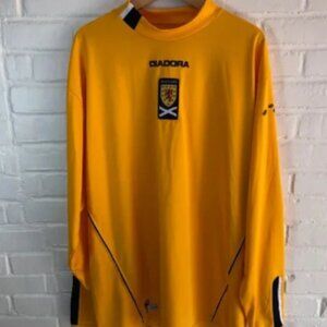 Diadora Scotland Football Soccer Jersey 2004 Third Long Sleeve Yellow Men's XXL